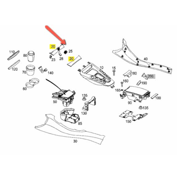Mercedes Benz Genuine TRIM, CENTER CONSOLE 19068089019116