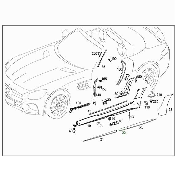 Mercedes Benz Genuine TRIM STRIP 1906944200