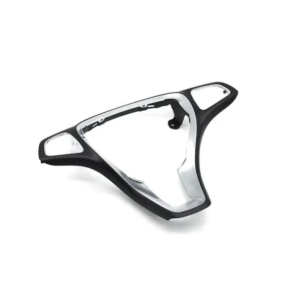 Steering Wheel Cover Panel Trim Outer Frame Black Chrome CC-3677 Compatible With Mercedes Benz A B C E Gls Gls Class W176 W246 W205 W213 W166 W292 Class