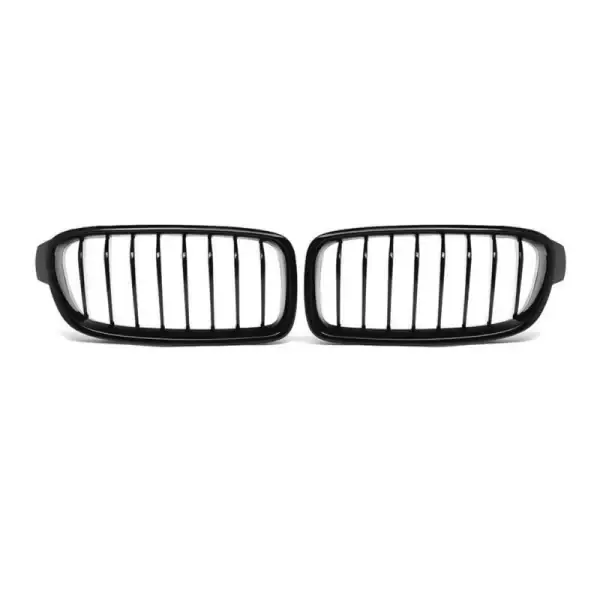 Front Bumper Show M3 M Sports Grill Glossy Black Single Bar CC-3079 Compatible With BMW 3 Series F30 2012-2018