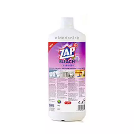 Zap Bleach for Laundry, Bathroom Fixtures, Kitchen & Floor Tiles Lavender 1L (Pack of 12Pcs)