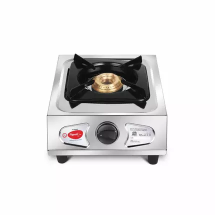 Pigeon Gas Cooker 1 Burner Stainless Steel Gas Stove Manual Ignition, Heat resistant knobs Rust-proof Classic