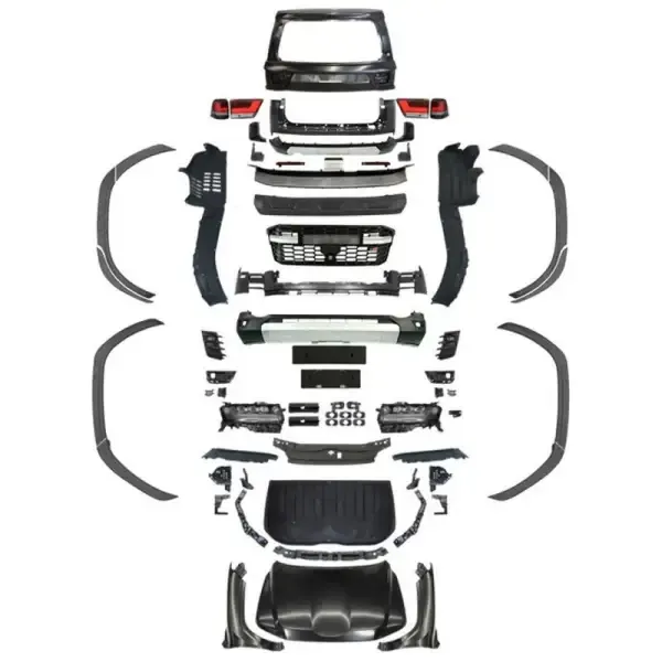 Upgrade Facelift Convert To 2021+ Lc300 Body Kit Side Skirts Splitter Spoiler Front Lip Diffuser Gr Style CC-5481 Compatible With Toyota Land Cruiser Lc200 2008-2020