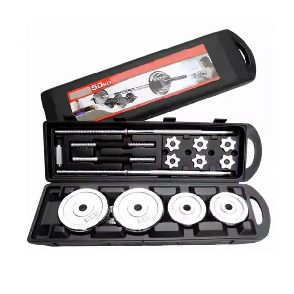 Chrome Adjustable Barbell and Dumbbell Set with Carry Case