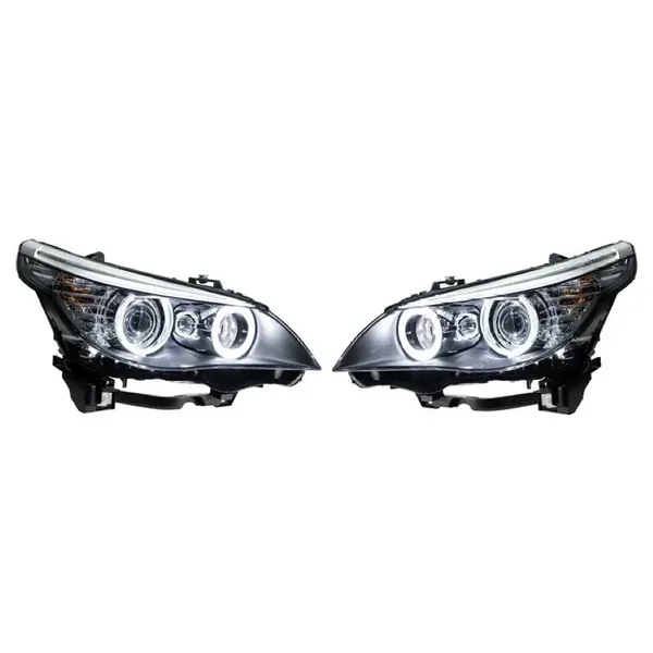 Front Upgraded Head Light Lamp Xenon Headlight Retrofit Upgrade Modified Led Drl Hid C CC-6576 Compatible With Bmw 5 Series E60 2007-2009