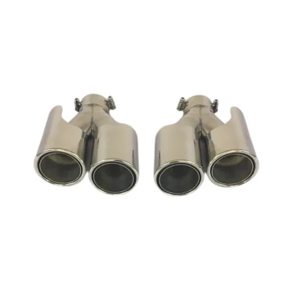 Rear Bumper Exhaust Tailpipe Tip Pipe Muffler Chrome CC-9102 Compatible With Jaguar XF XFR 2011-2016