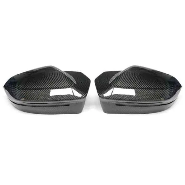 Side Rear View Horn Mirror Cover M5 Style Rhd Car Real Carbon Fiber Gc CC-9303 Compatible With Bmw 5 Series I5 G60 G68 2024+ 7 Series G70 2024+