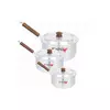 Nadstar8 Saucepan 3Pcs Set With Lid Smooth Wooden Handle 18-23 1x3
