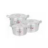 Nadstar8 Cookware Set 3Pcs Set With Lid & Handle Metal Finish Sufuria 4L, 5.5L, 7L 2x4