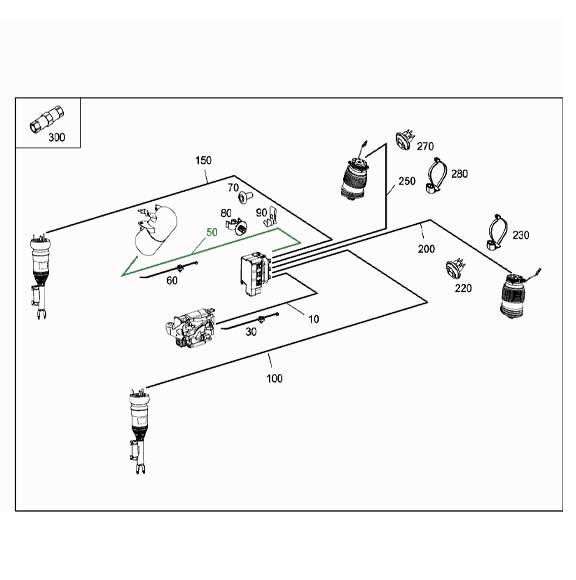 Mercedes Benz Genuine COMPRESSED-AIR LINE 2133271900