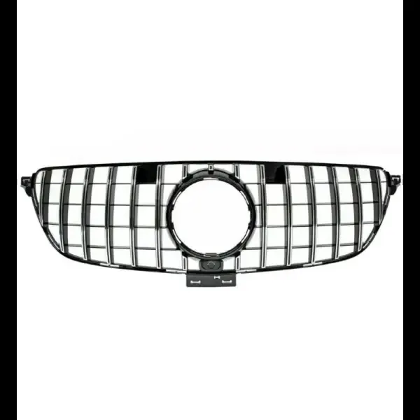 Front Bumper Panamericana Grill W166 Grill Gtr Silver Ml CC-1781 Compatible With Mercedes Ml W166 X166 2012-2016