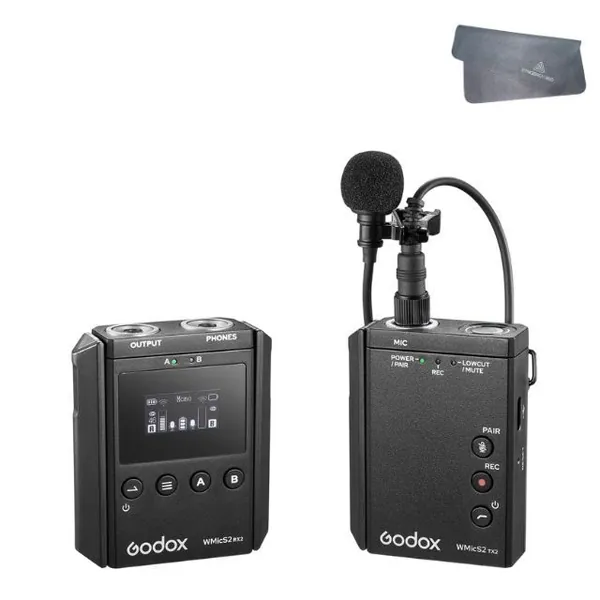 Godox WMicS2 Kit 1 UHF Wireless Mic Compatible with Cameras & Smartphones