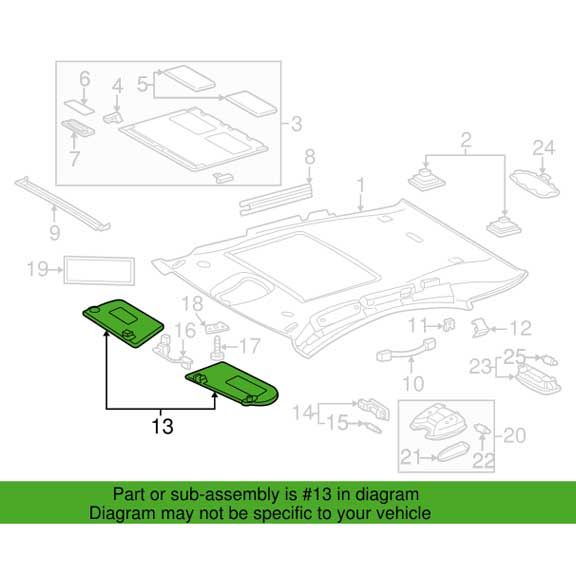 Mercedes Benz Genuine SUN VISOR 21581006101B10