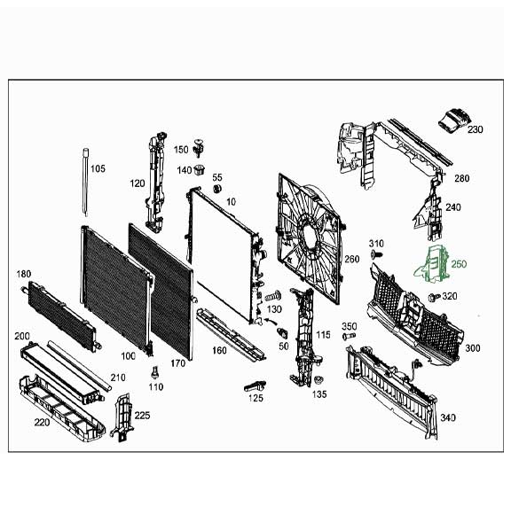 Mercedes Benz Genuine AIR DUCT SEGMENT 2225004100
