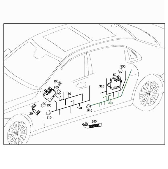 Mercedes Benz Genuine ELECTRICAL WIRING HARNESS 2225404436