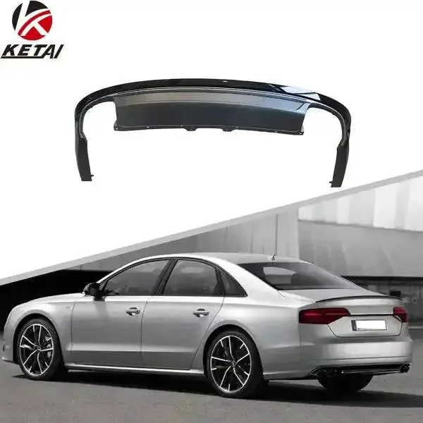 S8 Style Stainless Steel Rear Diffuser Compatible With AUDI A8 2015-2017