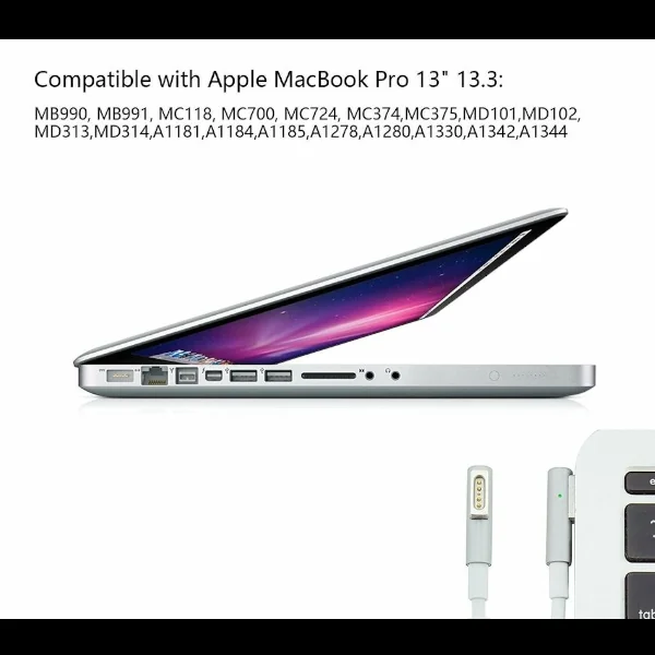 Macbook 60W MagSafe Power Adapter Charger for MacBook L shape - White