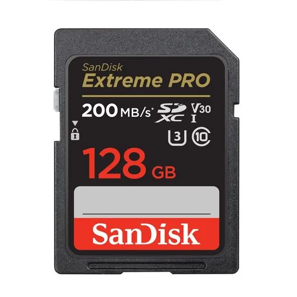 SanDisk Extreme Pro SD UHS I 128GB Card For 4K Video 200MB/s Read & 140MB/s