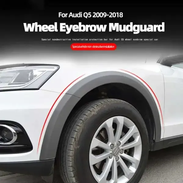 Wheel Arch Trim Eyebrow Upper Fender Rubber Cover Tool Auto Fender Parts Compatible With Audi Q5 2009 2010 2011 2012 2013 2014 2015 2016 2017 2018