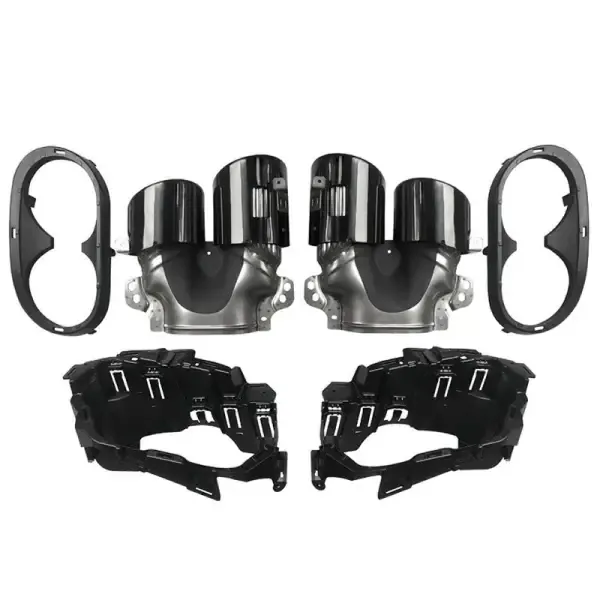 Rear Bumper Turbo Muffler Dual Exhaust Tips Pipe Zst Black CC-4372 Compatible With Mercedes Glb X247 2020+ Glb35 Glb45 Amg