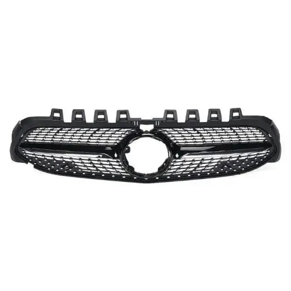 Front Bumper Grill Diamond Black CC-1706 Compatible With Mercedes Benz A Class W177 A250 A200 A45 2019-2023
