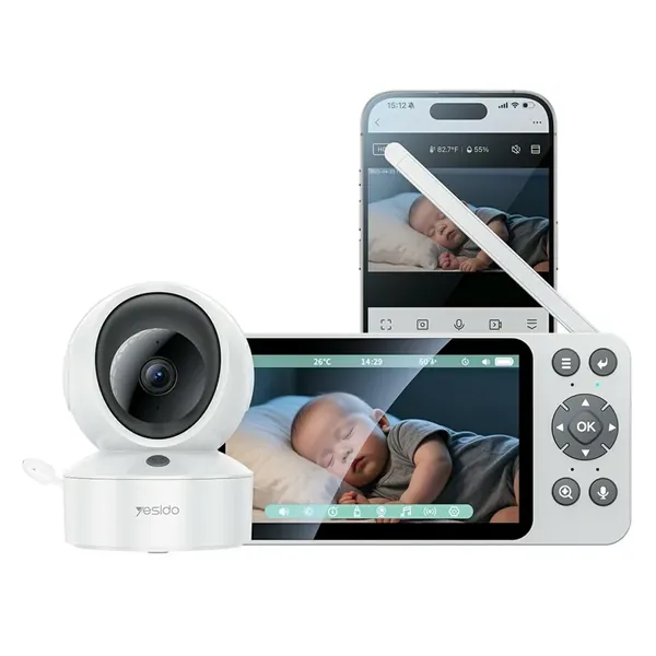 YESIDO KM28 Baby Monitor Camera 2.4G+WiFi 1080P HD Video Camera with Night Vision - EU Plug