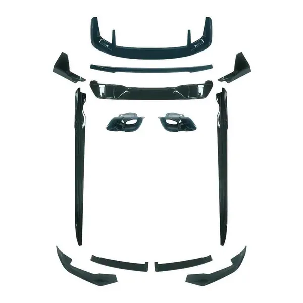 M Sport Mp M Performance Mt M Tech Bumper Upgrade Convert To X5m Aero Black Samurai Bodykit Diffuser Exhaust Front Lip Spoiler Splitter G05/g18-022 Gc CC-9354 Compatible With Bmw X5 G05 Lci 2023+