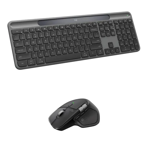 Logitech Signature Slim Solar+ Wireless Keyboard & MX Master 4 Wireless Mouse Combo Kit (Black)