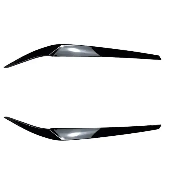 Front Headlight Eyebrow Lip Splitter Skirts Flag Zst-312 Gb Glossy Black CC-4015 Compatible With Bmw 5 Series G30 2017-2021