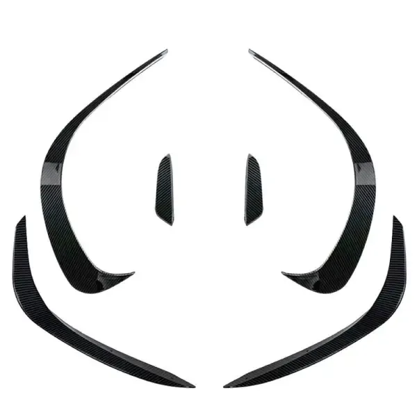 Front Bumper Lip Splitter Skirts Flag Spoiler Zst-306 Cf Carbon Fiber Look CC-4260 Compatible With Mercedes C Class W206 2022+ Amg C43 C63