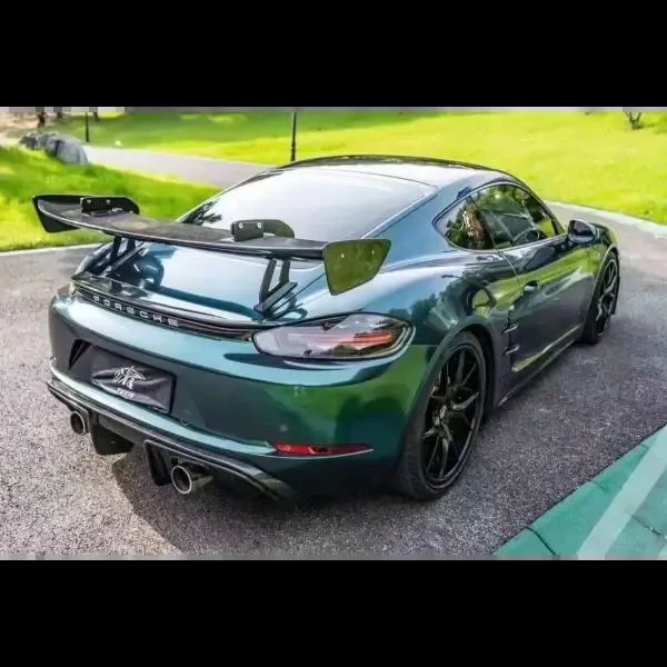 Carbon Fiber Rear Trunk Boot Tail Spoiler Double-Deck Wing Lip Compatible With Porsche Cayman 718 987 997 998 981 911 Boxster GT4