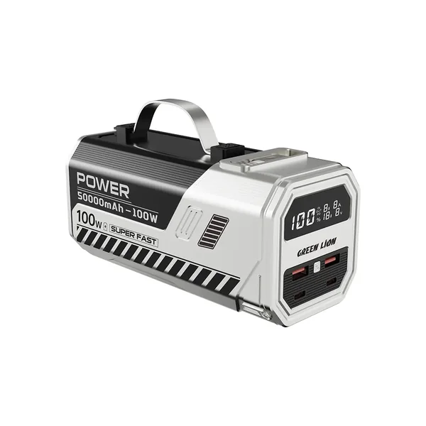 Green Lion 50000mAh Power Bank 100W - Silver