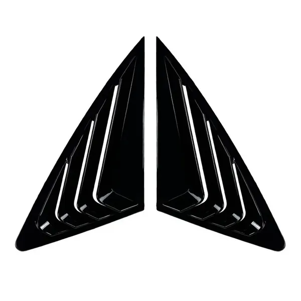 Rear Window Louvers Sticker Rear Triangle Window Shade Spoiler Trim Accessories Zst-773 Glossy Black CC-7144 Compatible With Audi Q3 F3 Sportback 2019-2024