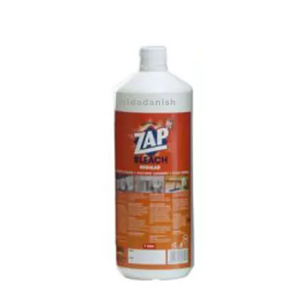 Zap Bleach for Laundry, Bathroom Fixtures, Kitchen & Floor Tiles Regular 1L (Pack of 12Pcs)