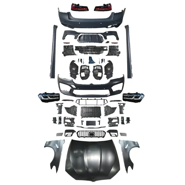 Wide Upgrade Facelift Conversion Bodykit Bumper Hood Trunk Headlight Taillight CC-6343 Compatible With BMW 5 Series G30 2017-2020 To G30 LCI F90 2021+ M5 M Sports