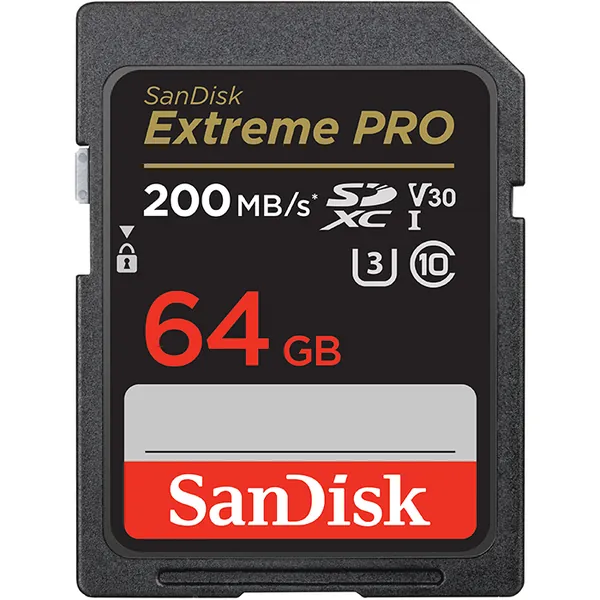 SanDisk Extreme Pro SD UHS I 64GB Card 200MB/s Read & 90MB/s Write