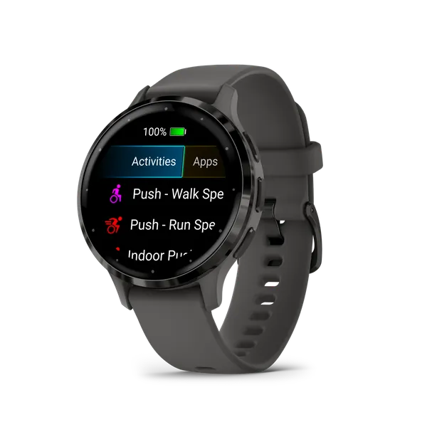 Garmin Venu 3S: Slate Stainless Steel Bezel Pebble Grey Case and Silicone Band