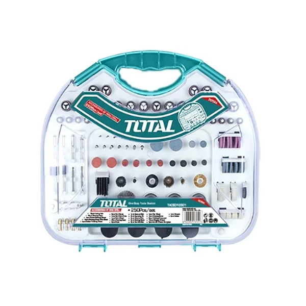Total Drill Bits Accessories Kit - 250 Pieces Mini Drill Set, Comprehensive Tool and Accessory Collection