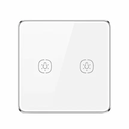 Tuya Smartlife WiFi Touch Switch Frame 2 Gang Silver