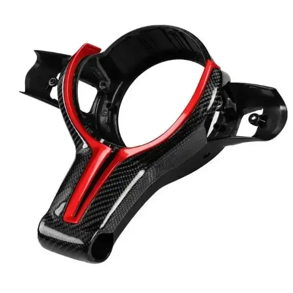 M Sports Steering Wheel Trim C/f Red CC-2691 Compatible With BMW 1 2 4 Series 3 Series F30 F34 5 Series F10 6 Series F06 F12 7 Series F02 X1 F48 X3 F25 X4 F26 X5 F15 X6 F16