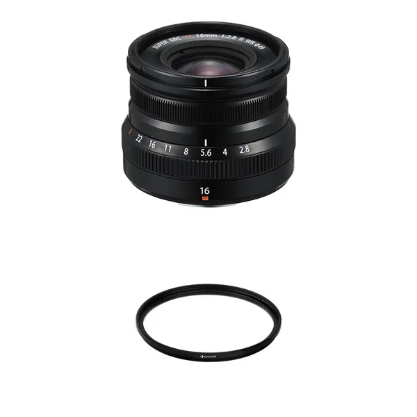 FUJIFILM XF 16mm f/2.8 R WR Lens with UV Filter Kit (Black)