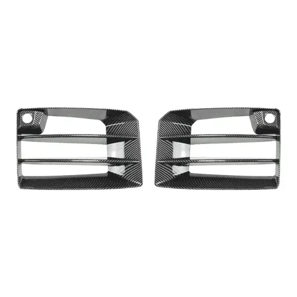 Front Bumper Air Intake Fog Lamp Vent Gril Cover Carbon Fibre Look Zst-692 Cf CC-4881 Compatible With Bmw M2 G87 2023+