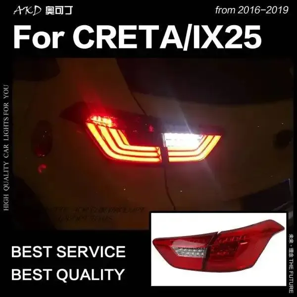 LED Tail Light Rear Lamp Light DRL Dynamic Signal Brake Reverse Compatible With Hyundai Creta 2016-2019 IX25