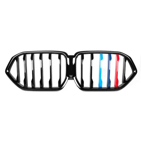 Front Bumper Grill Tri Color Single CC-3127 Compatible With Bmw X6 G06 2019-2023