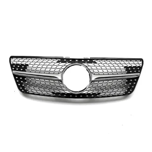 Sports Gt Amg Front Bumper Panamericana Grill W164 Grill Diamond Silver Lci CC-1799 Compatible With Mercedes Ml W164 2009-2012