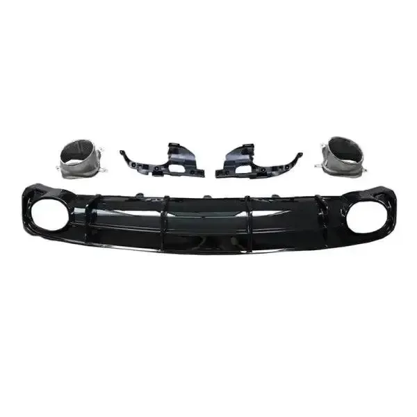 RS6 Style Rear Bumper Diffuser with Tips Compatible With AUDI A6 2016-2018