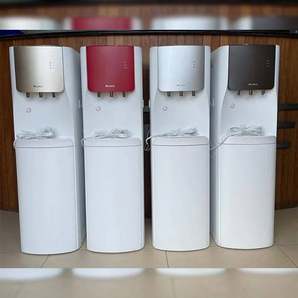 Gree Free standing Water Dispenser Hot, Cold & Normal with Fridge Bottom - Silver