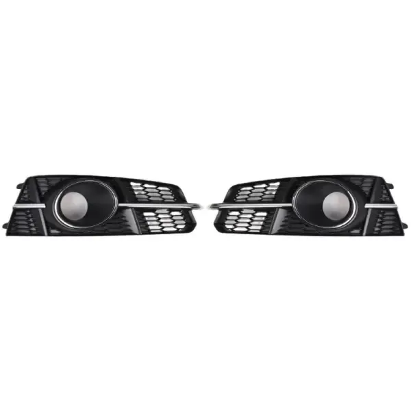 Fog Lamp Grill Cover Frame Sports Chrome With Fog lamp Light CC-3293 Compatible With Audi A6 S6 2016-2018