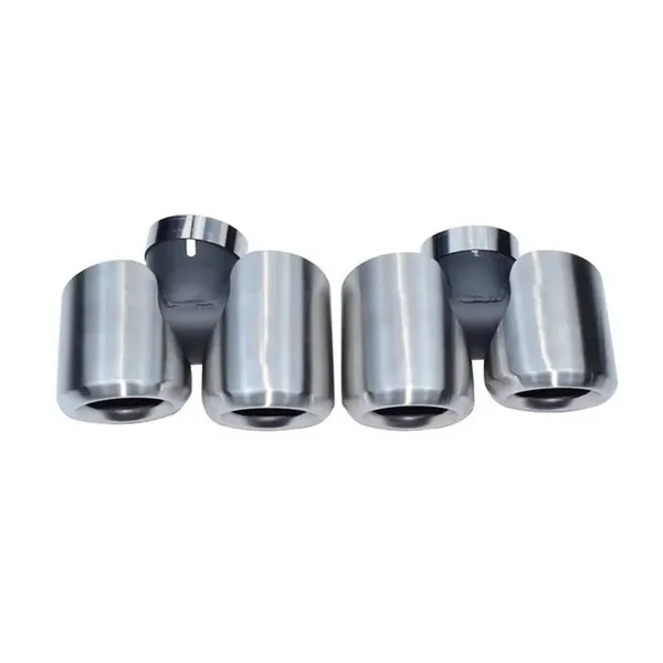 Stainless Steel Square Muffler Tip Tailpipe Nozzle Silensor 2.0 Round Chrome Silver CC-7045 Compatible With Range Land Rover Defender 90 110 130 L663 Lr129997 2020+