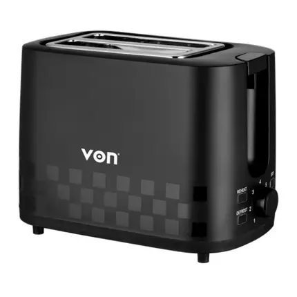 Von Bread Toaster 2 Slice, Black VSTP0-2MDK
